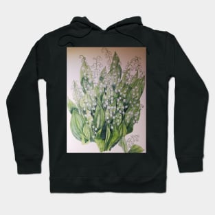 Lily of the valley watercolour painting Hoodie